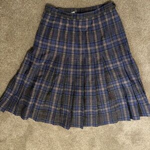 Pendleton A-Line Plaid Skirt in Blue and Gray